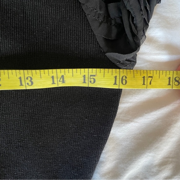 Nanette Lepore Black Ruffle Sleeve Sweater Dress Sz Small - Picture 9 of 12